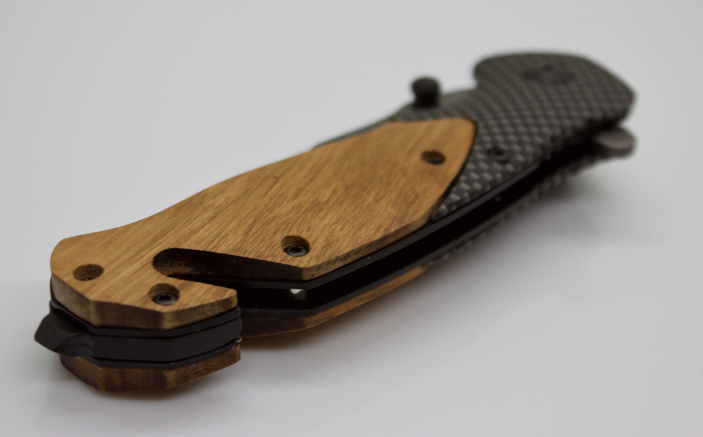 Customizable Wood/Carbon Fiber Pocket Knife