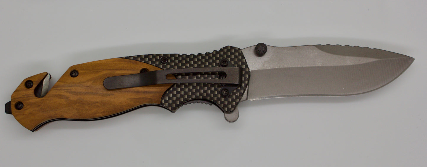 Customizable Wood/Carbon Fiber Pocket Knife